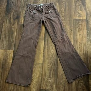 Brown Low Rise PacSun Jeans | 00 | 23 “ waist | flap pockets
